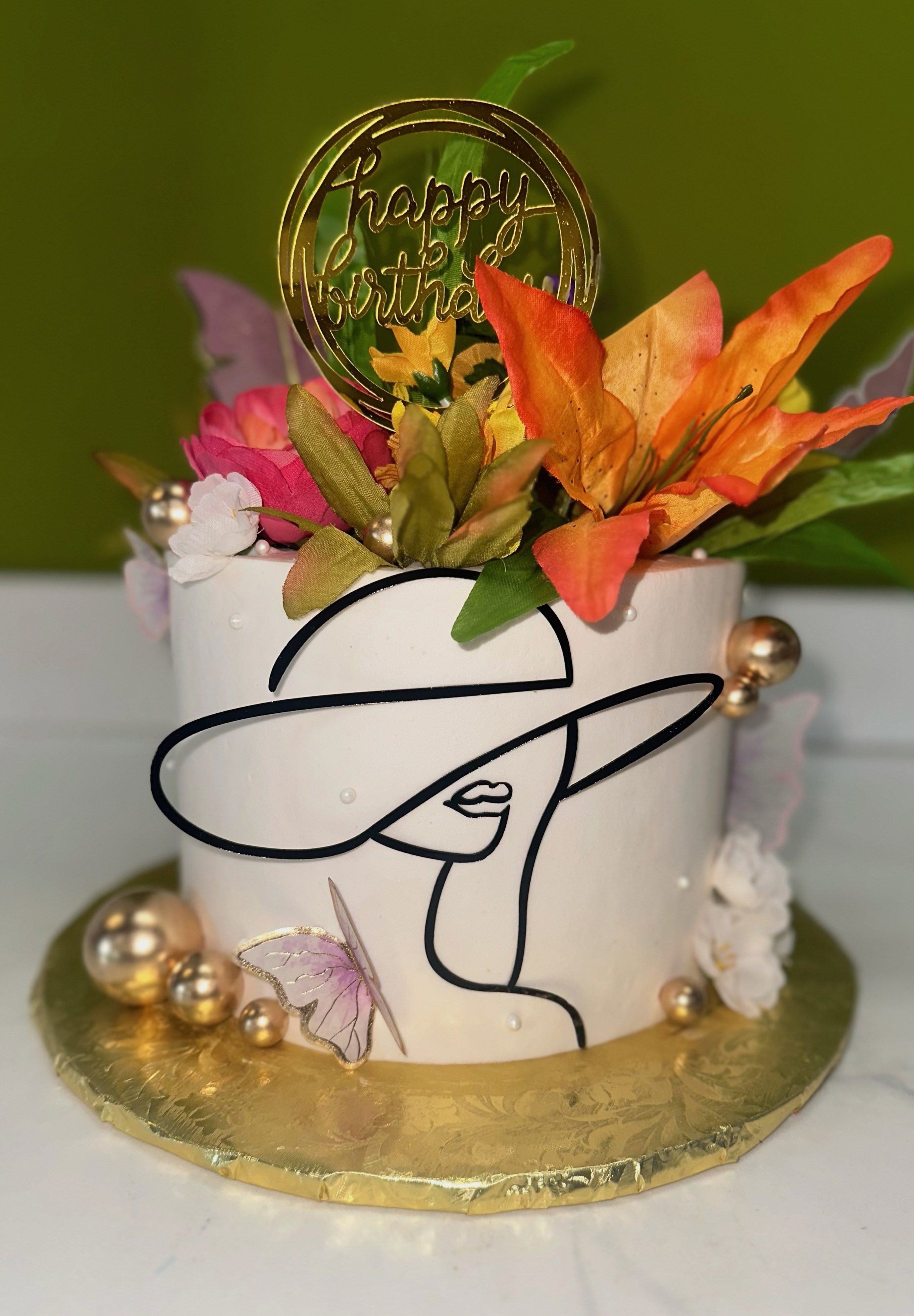 Minimalist Girl Cake Design
